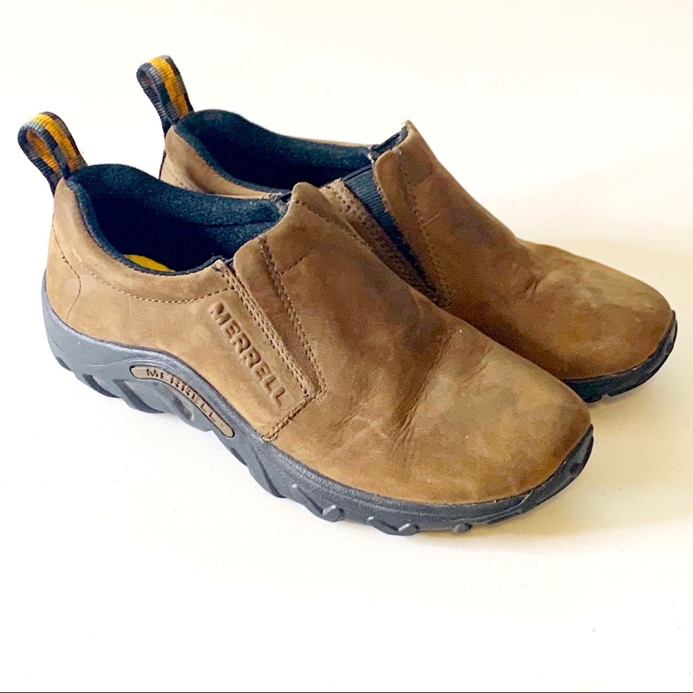 Merrell Jungle Moc Nubuck Brown Slip On Shoes 4.5